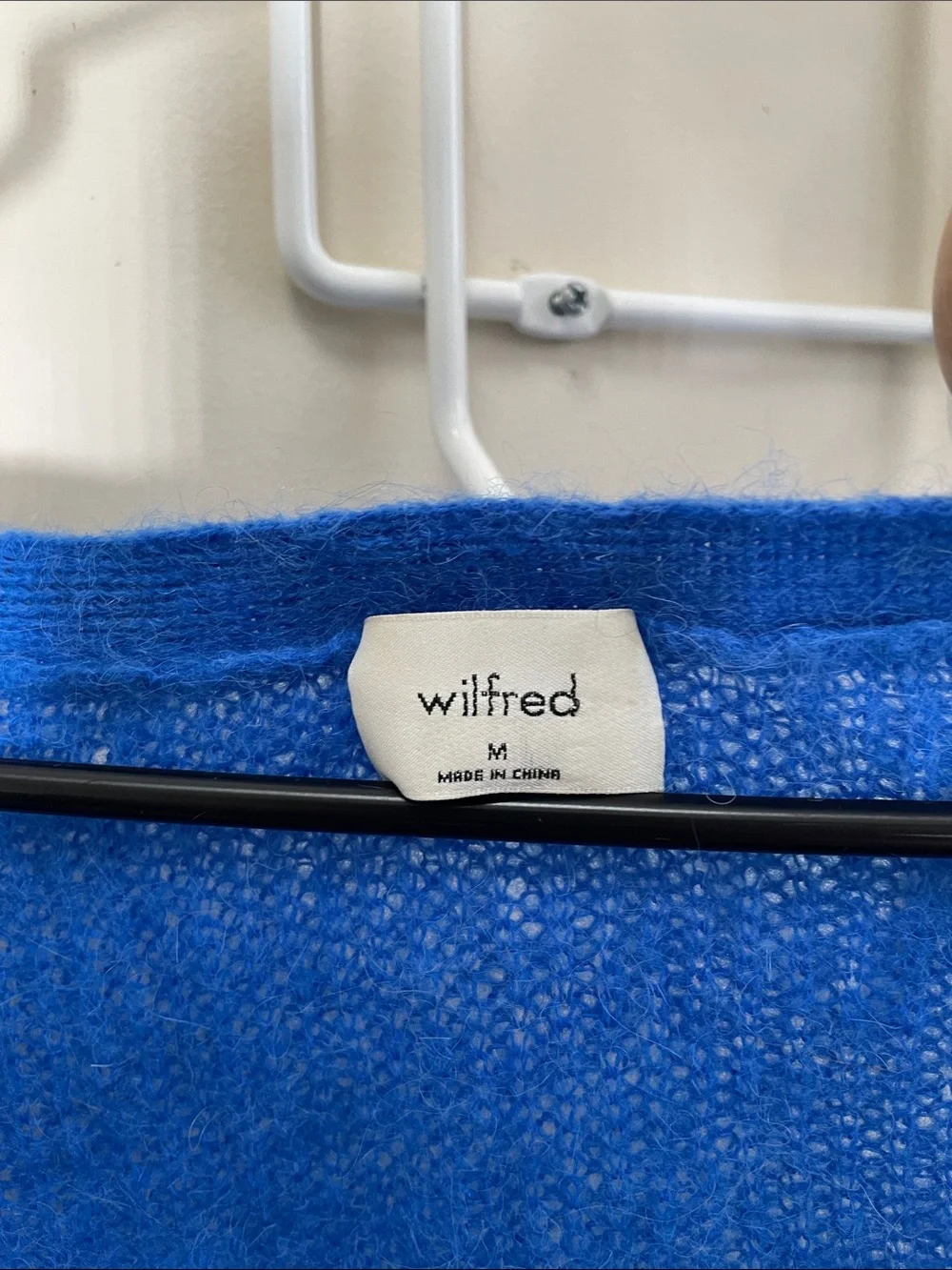 Aritzia - Wilfred - Mohair Alpaca Blend Button Down Cardigan - Blue M - Picture 2 of 9